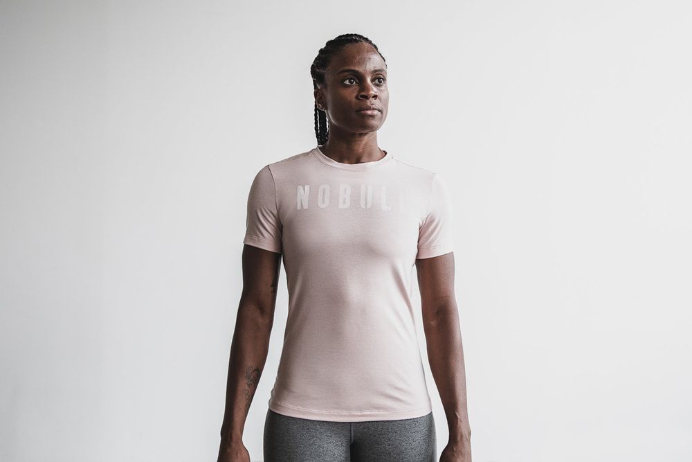 NOBULL Women's Tee - Dusty Rose - Ireland (7458UYOFJ)